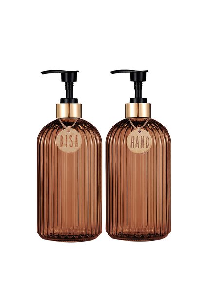 2 bottles New Home Apartment Decoration Dish Soap Dispenser Bottle Reusable Hand Press Liquid Refill