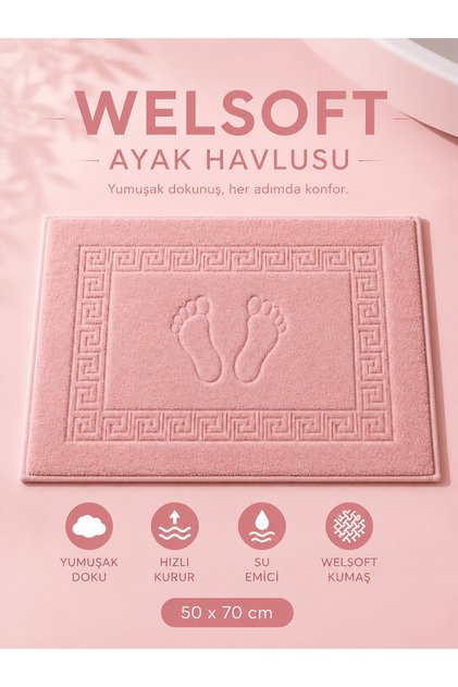 Welsoft Foot Towel-Mat with Footprint Pattern