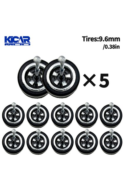 TY70936 1/64 Model Q Car Wheels with Detachable Slicks Rubber Tires for Toy Model Diecast Cars Refit
