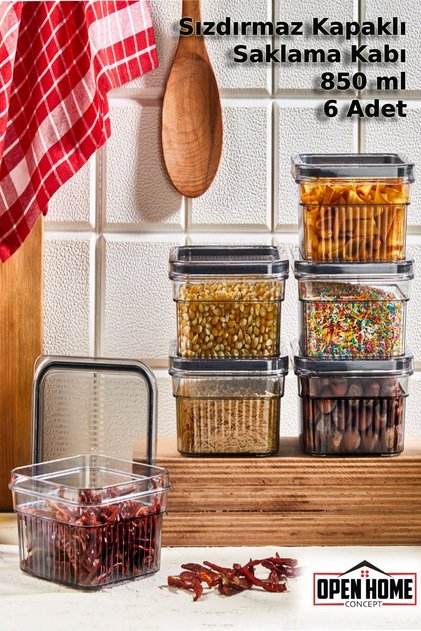 6-Piece Breakfast Storage Container with Leak-Proof Lid - x6 850 ml