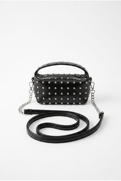 Kate Staple Detailed Mini Women's Hand and Shoulder Bag Black