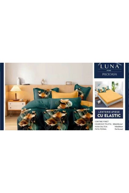 Lenjerii de pat finet gros 6 piese Cearceaf cu Elastic