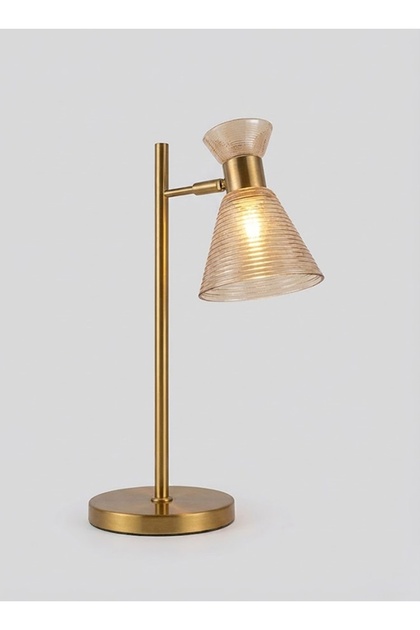 Modern Lighting, Table lamp, Light, Gold Colored Glass copper table lamp, Antique Bronze Color, 55x27 cm, Suitable for living room, bed room, boutique