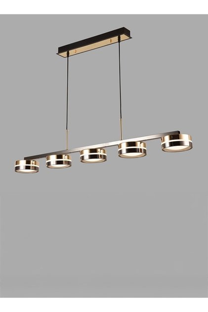 Modern Lighting, Linear chandelier, Light, Mondern Gold & Black Colored linear chandelier, 108x110x48 cm, Suitable for dining room, conference room, kitchen island