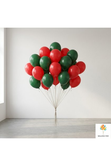 Red Dark Green Balloon Set 20 Pieces Birthday Party Decoration Stylish