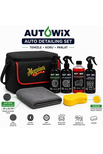Auto Detailing Set Araç Bakım ve Temizlik Seti Çantalı 6 Parça