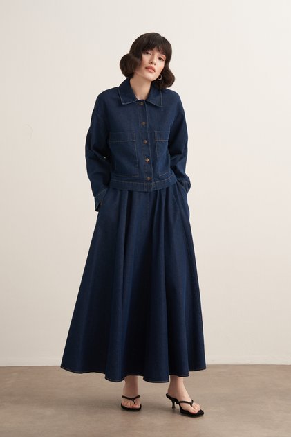 Layan Denim Skirt Suit