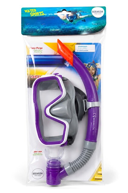 Dalış Gözlük Maske Şnorkel Seti 03 Mor