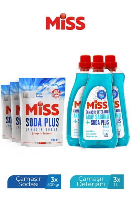 Miss SIVI ÇAMAŞIR DETERJANI 1500MLX3+MİSS SODA PLUS ÇAMAŞIR SODASI