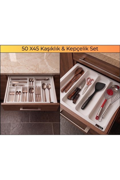 50X45 Cm. White Spoon and Ladle Set of 2 50X40Cm'E' Can Be Cut to Size