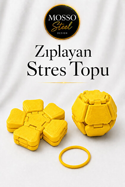 Mosso Steel Zıplayan Stres Topu Clicker Stres Topu – Lastik