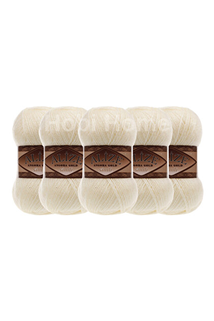 Angora Gold Simli El Örgü Ipi 5’li Paket (5 x 100 G) – Şal, Atkı ve Hırka Ipliği