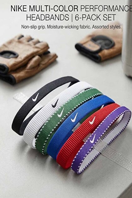 Sportswear 6'lı Karışık Renkli Spor Saç Bandı Seti - Lastikli Tenis, Fitness, Koşu Kafa Bandı