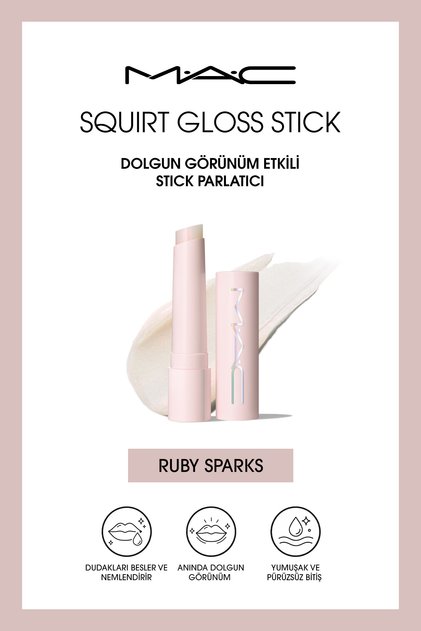 M·A·C Squirt Gloss Stick Dolgun Görünüm Etkili Stick Parlatıcı - Ruby Sparks