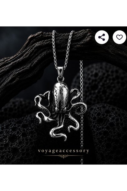 Stainless Steel Mythological Sea Monster Kraken Octopus Necklace