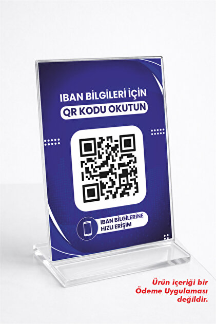 TakipAi IBAN QR A6 Pleksi Stand – Temassız IBAN QR Bilgileri