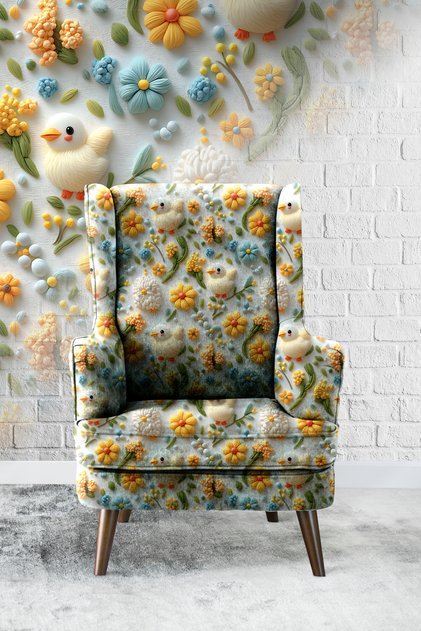 Civciv 01 Digital Printed Upholstery Sofa Fabric, Good Quality, Resistant to Stretching and Fading