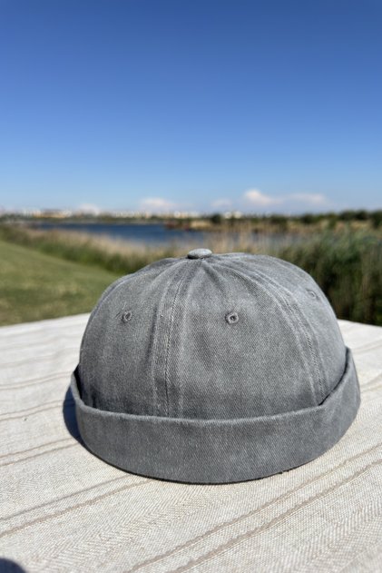Docker Hat Without Visor Vintage Retro Clothing | Gray Men's Washable