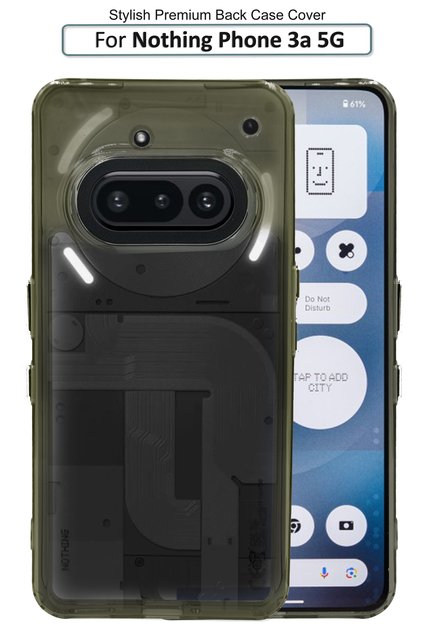 هاتف Nothing Phone 3a 5G - غطاء حماية نصف شفاف بألوان متعددة - أسود