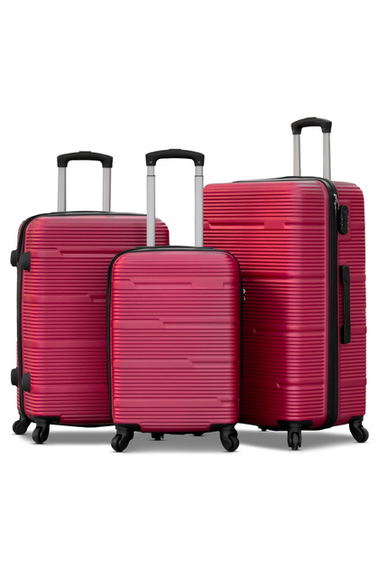 Hard Shell Horizon Line ABS Lightweight 3 PCS SET (20/24/28 Inch) Luggage, Combination Lock Suitcase