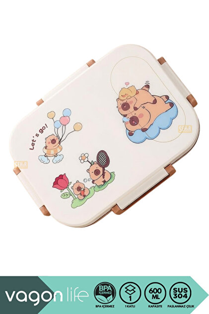 Vagonlife 600 ML Sızdırmaz İki Bölme Paslanmaz Çelik Lunch Box