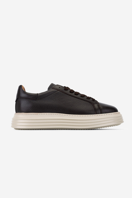 Erkek Hakiki Deri Kahverengi Sneakers & Spor Ayakkabı