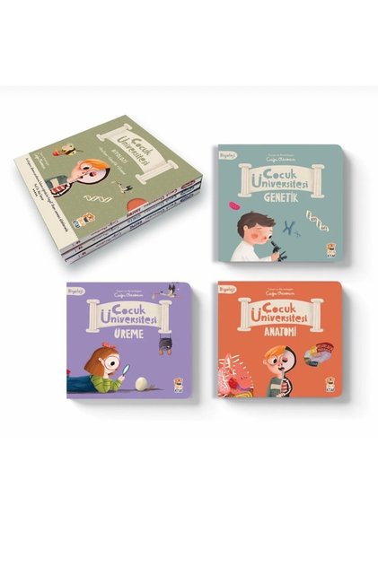 Çocuk Üniversitesi Biyoloji Serisi - 3 Kitap Takım - Anatomi, Genetik ve Üreme Eğitici Karton Kitap Seti (Sincap Kitap)