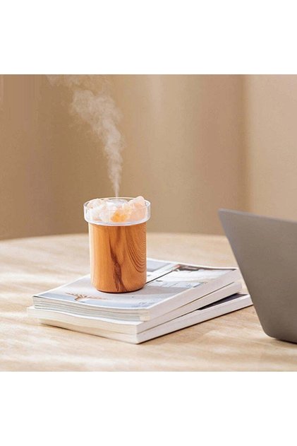 Овлажнител със солни кристали, етерични масла, LED, 2W, USB