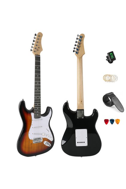 39 Inch Electric Guitar SSS Pickup, Deep C Neck, Engineered Wood Fingerboard, Full-Size Beginner & Intermediate Guitar for Pop, Funk & Rock