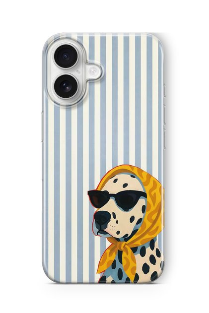 iPhone 16 Compatible Transparent Phone Case with Dalmatian Dog Pattern