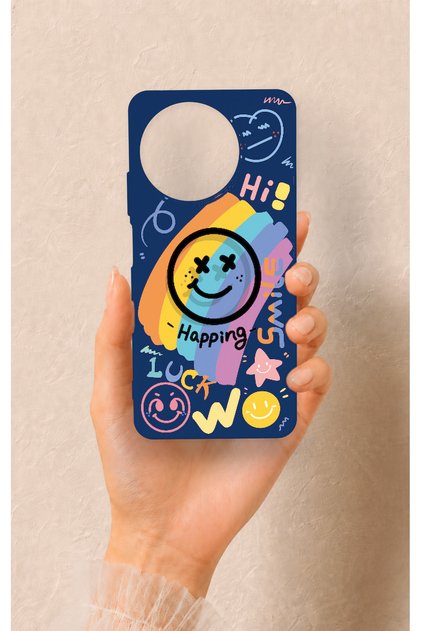 Realme 11 Compatible Happing Smile Patterned Silicone Case