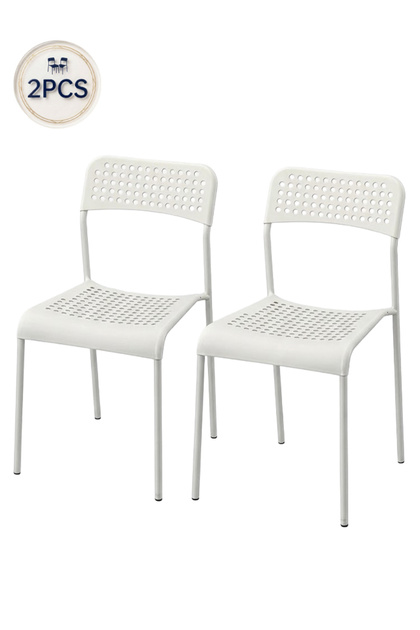 Plastic Chair (2 Pack) with Excellent Ventilation Perforated Back, Lightweight Heavy-Duty Metal Frame, Stackable Dining Chair, Dining Chair, Office Chair, Kitchen Chair