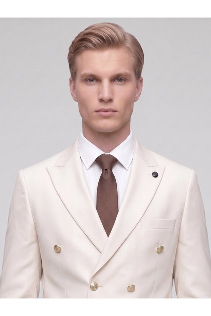 Costum bărbătesc din Lycra cu nasturi aurii, cu croială modernă și design elegant