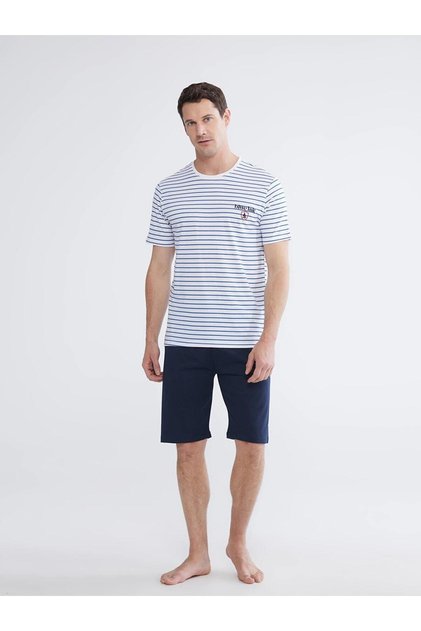 Standard Pattern Striped Men's Pajama Set (S6)