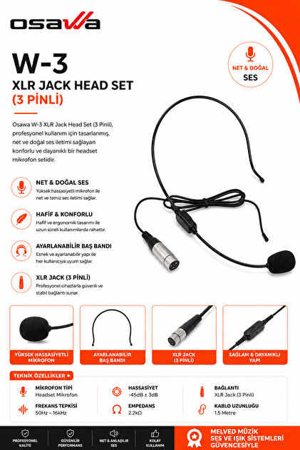 OSAWA OSW-W-3 HEADSET MİKROFON - Fiyatı, Yorumları