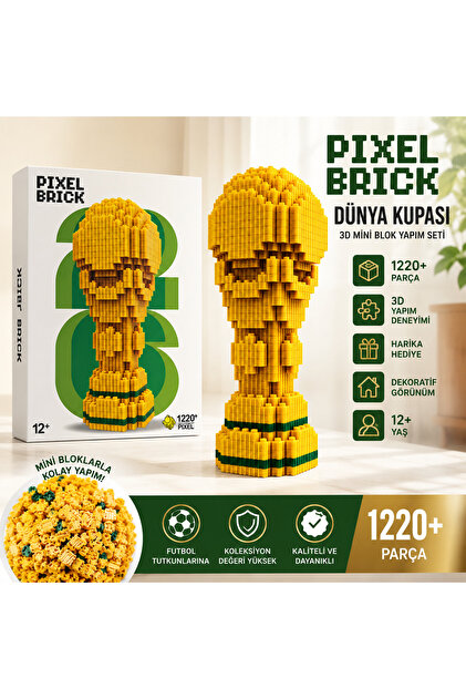 KanatGo Pixel Brick World Cup Kupa Mini Blok Yapboz Seti 1220+