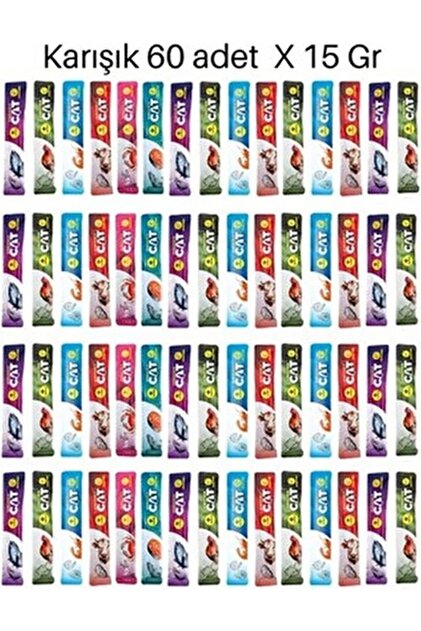 Creamy Cat Mix 60 x 15 gr Karışık Krema Sıvı Kedi Ödül Maması Lezzetli Aromalarla