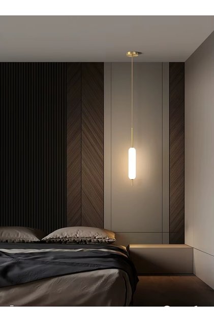 Modern Gold LED Tekli Sarkıt Avize