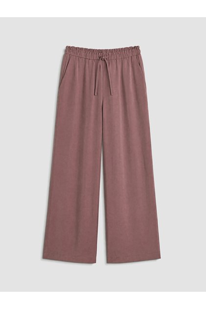 Pink Elastic Waist Modal Blend Women's Trousers