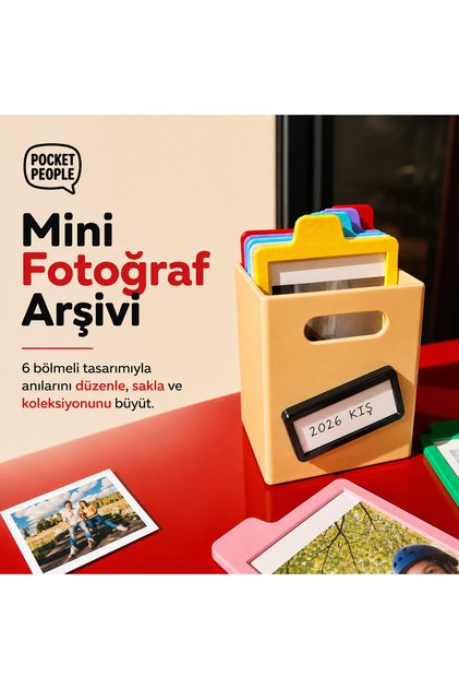 Mini Photo Storage Box - 6 Compartment Photo Organizer - Mini Photo Collection Box - Organizing Box