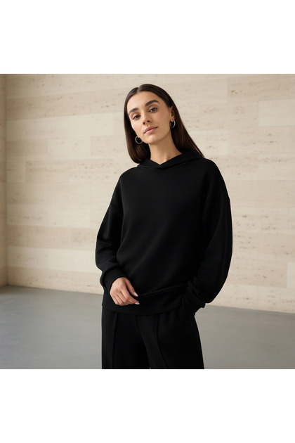 Hoodie with Ribbed Design