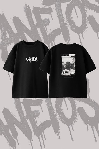 Kendrick Lamar_26 Design Back Printed Cotton Black Oversize T-Shirt