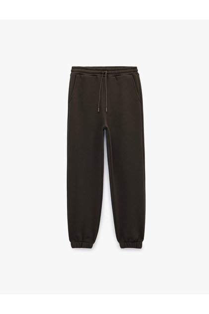 Three-Threaded, Ruffled, Pocketed, Tie-Waist Jogger Sweatpants