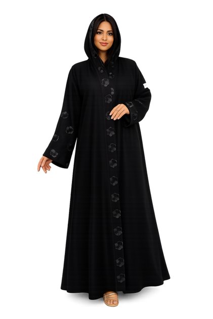 Linen Abaya with Butterfly Detailing