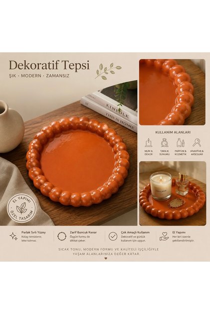 Dekoratif Boncuk Tepsi