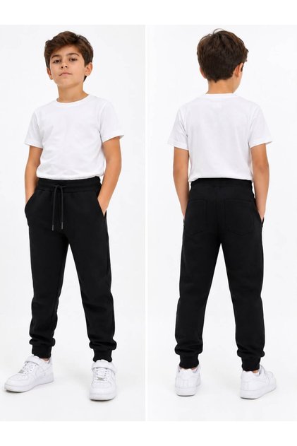 Ribbed Sweatpants Pantalon Lycra Primary School Middle School 2 Thread Fabric Unisex