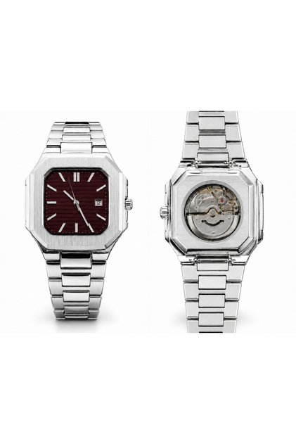 Original Premium Calendar Men's Wristwatch Silver Color Steel Band Japanese Movement