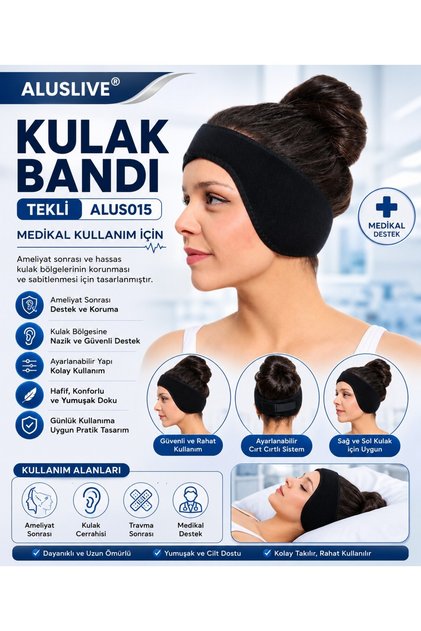 PREMİUM KULAK BANDI TEKLİ KULAK KORUYUCU YUMUŞAK ESNEK AYARLANABİLİR ALUS015
