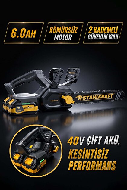 H15 3840 Kömürsüz Motor 40V 6AH 41 cm (16") Akülü Testere