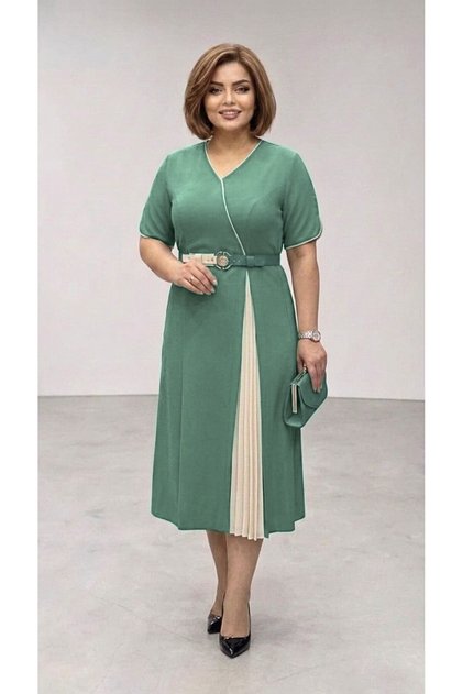 Rochie eleganta verde-salvie Silvia